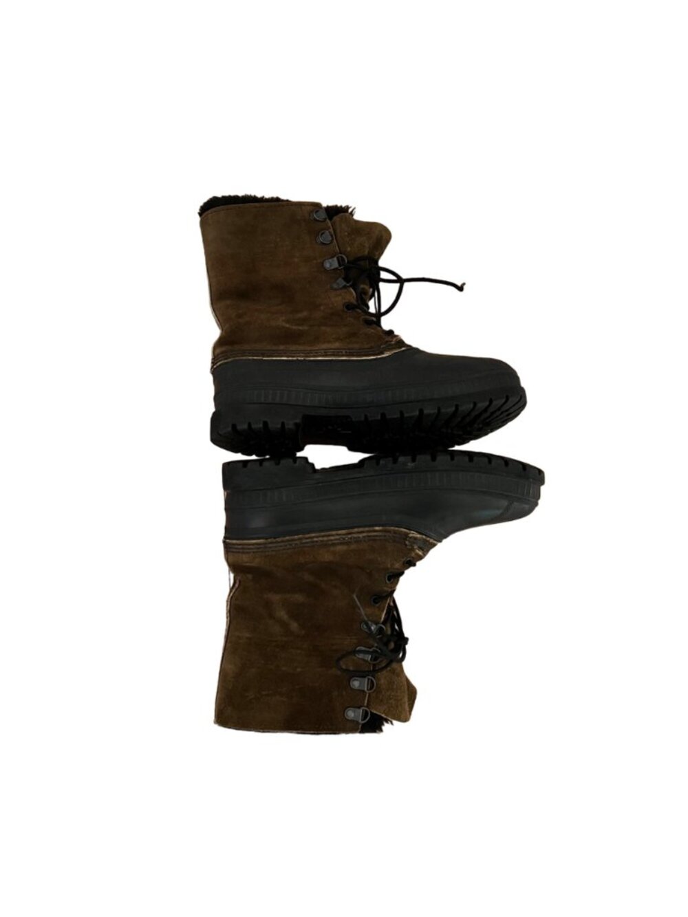 Vintage Sorel Mens Size 7 Brown Suede Kaufman Steel Shank Fur Lined Winter Boots - Picture 2 of 16